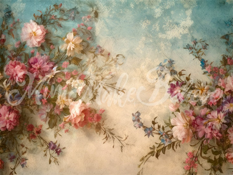 Kate Fine Art Floral Vintage Retro Blume Malerei Hintergrund von Mini MakeBelieve - Kate Backdrop.de
