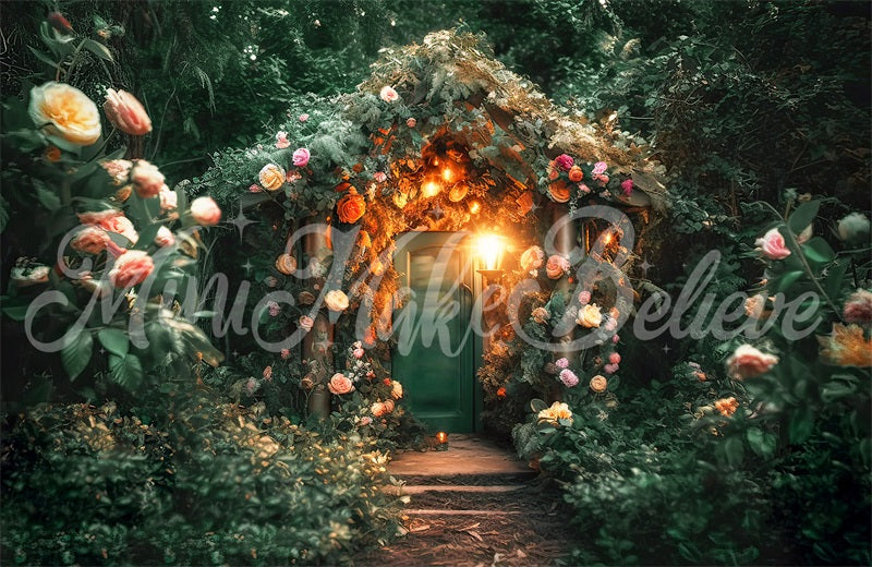 Kate Wald Fee Haus mit Blumen Hintergrund von Mini MakeBelieve