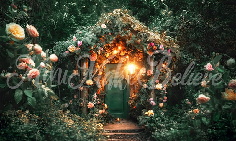 Kate Wald Fee Haus mit Blumen Hintergrund von Mini MakeBelieve