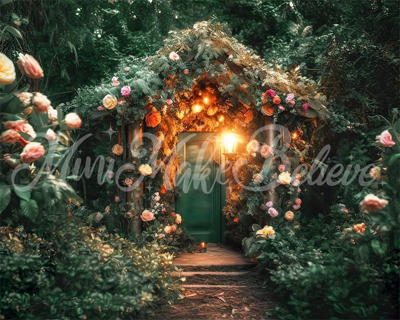 Kate Wald Fee Haus mit Blumen Hintergrund von Mini MakeBelieve