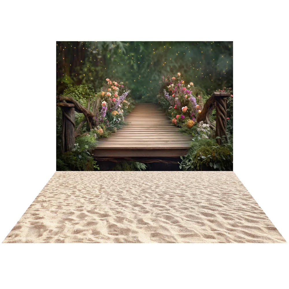 Kate Rosa Painterly Fine Art Fairy Bridge Hintergrundkulisse+Hintergrund zum Sandstrand für Fotografie