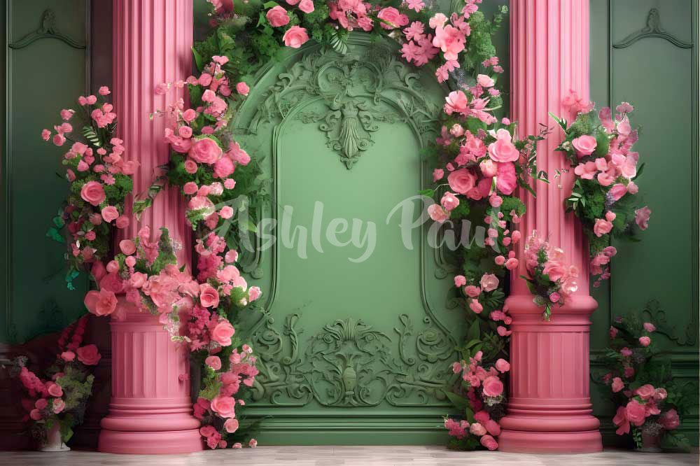 Kate Fantasie Puppenhaus Wand Floral Hintergrund von Ashley Paul - Kate Backdrop.de