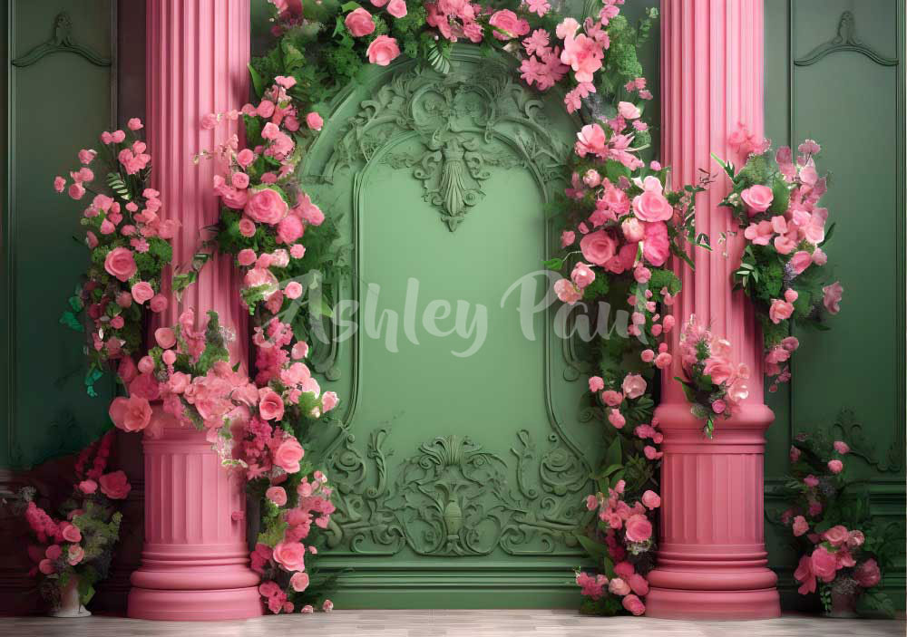 Kate Fantasie Puppenhaus Wand Floral Hintergrund von Ashley Paul - Kate Backdrop.de