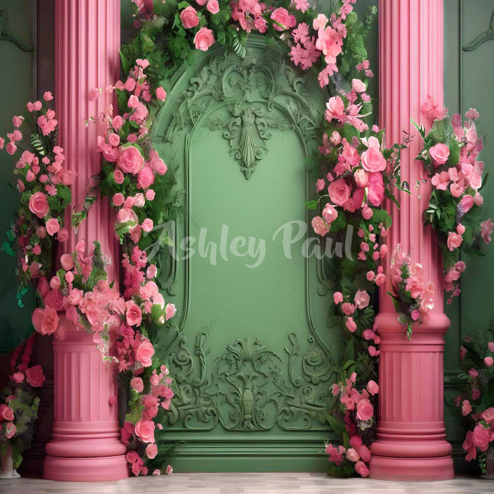 Kate Fantasie Puppenhaus Wand Floral Hintergrund von Ashley Paul - Kate Backdrop.de