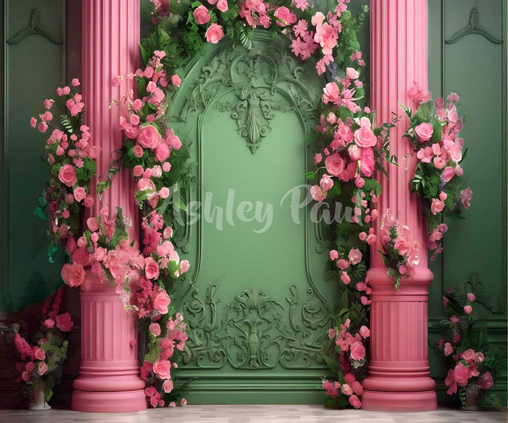 Kate Fantasie Puppenhaus Wand Floral Hintergrund von Ashley Paul - Kate Backdrop.de