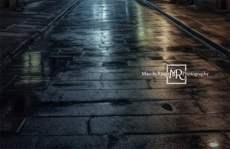 Kate Gasse bei Nacht Boden Hintergrund von Mandy Ringe Photography - Kate Backdrop.de