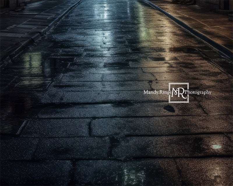 Kate Gasse bei Nacht Boden Hintergrund von Mandy Ringe Photography - Kate Backdrop.de