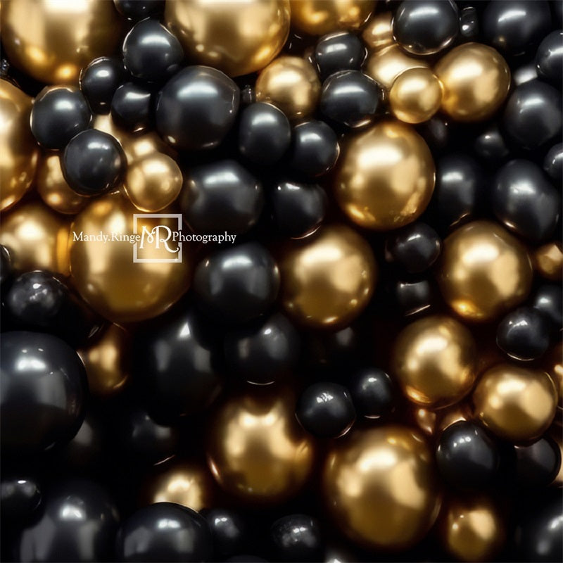 Kate Schwarz und Gold Ballon Wand Geburtstag Hintergrund von Mandy Ringe Fotograf - Kate Backdrop.de