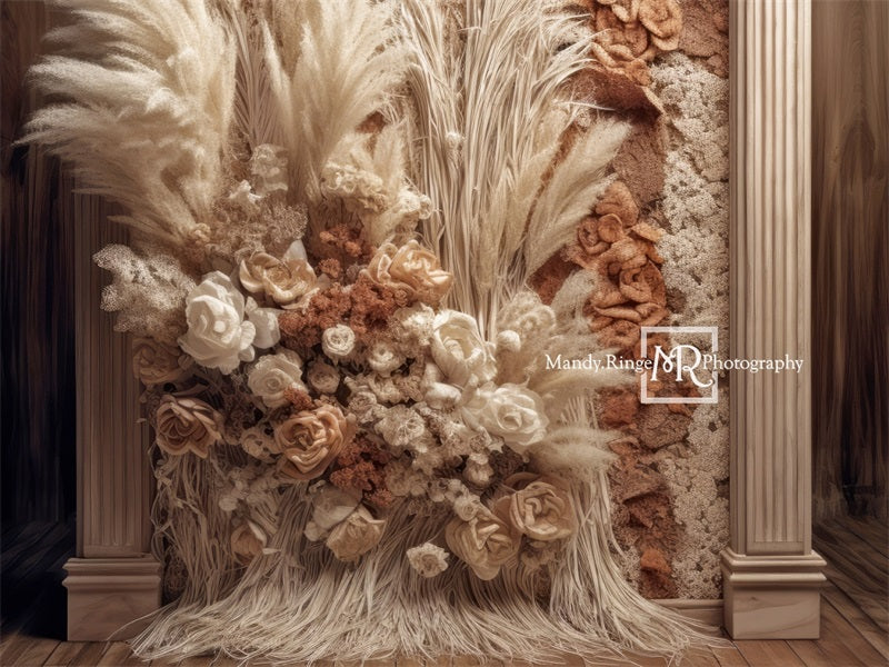 Kate Boho getrocknete Blumen Wandteppich Hintergrund von Mandy Ringe Fotograf - Kate Backdrop.de