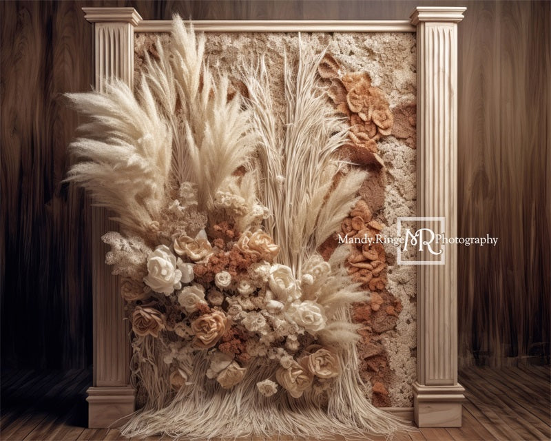 Kate Boho getrocknete Blumen Wandteppich Hintergrund von Mandy Ringe Fotograf - Kate Backdrop.de