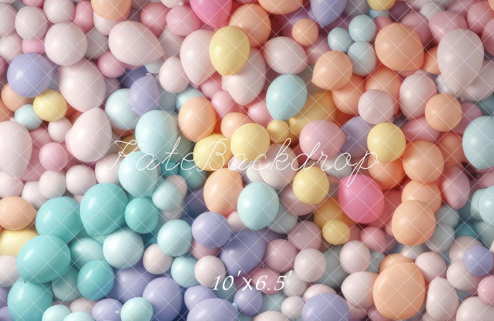 Kate Helle Pastell Regenbogen Ballon Wand Geburtstagshintergrund von Mandy Ringe Fotograf - Kate Backdrop.de