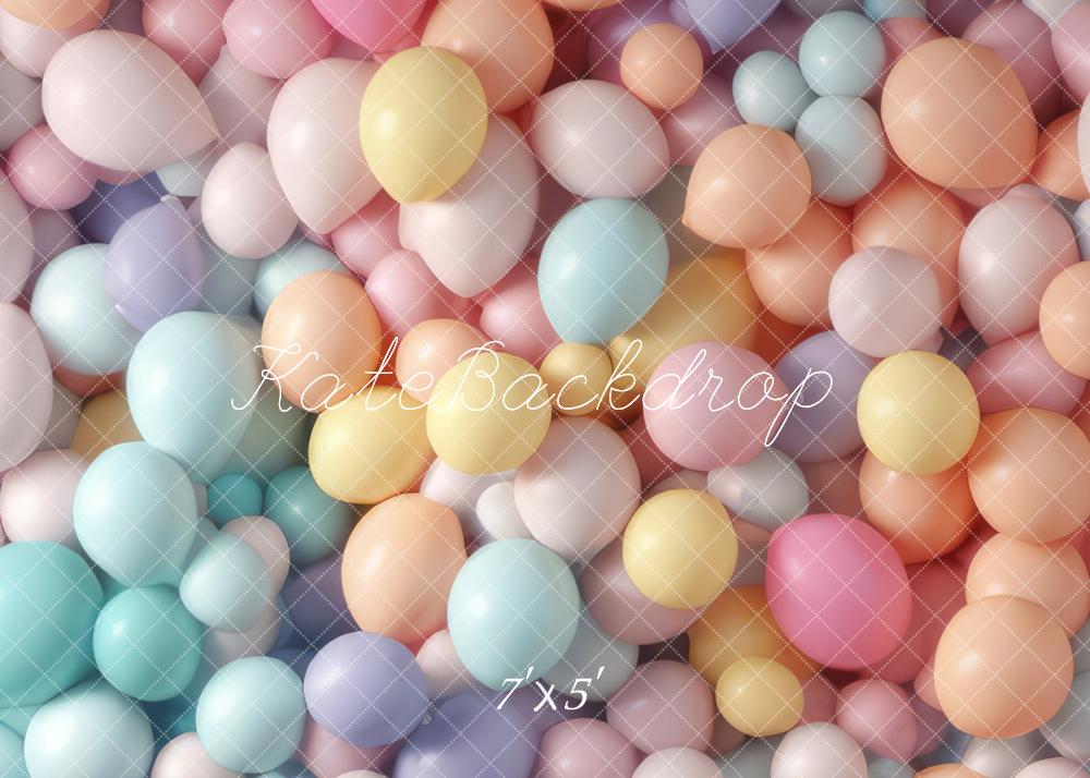 Kate Helle Pastell Regenbogen Ballon Wand Geburtstagshintergrund von Mandy Ringe Fotograf - Kate Backdrop.de