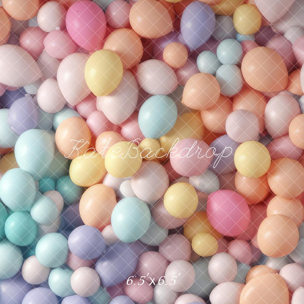 Kate Helle Pastell Regenbogen Ballon Wand Geburtstagshintergrund von Mandy Ringe Fotograf - Kate Backdrop.de