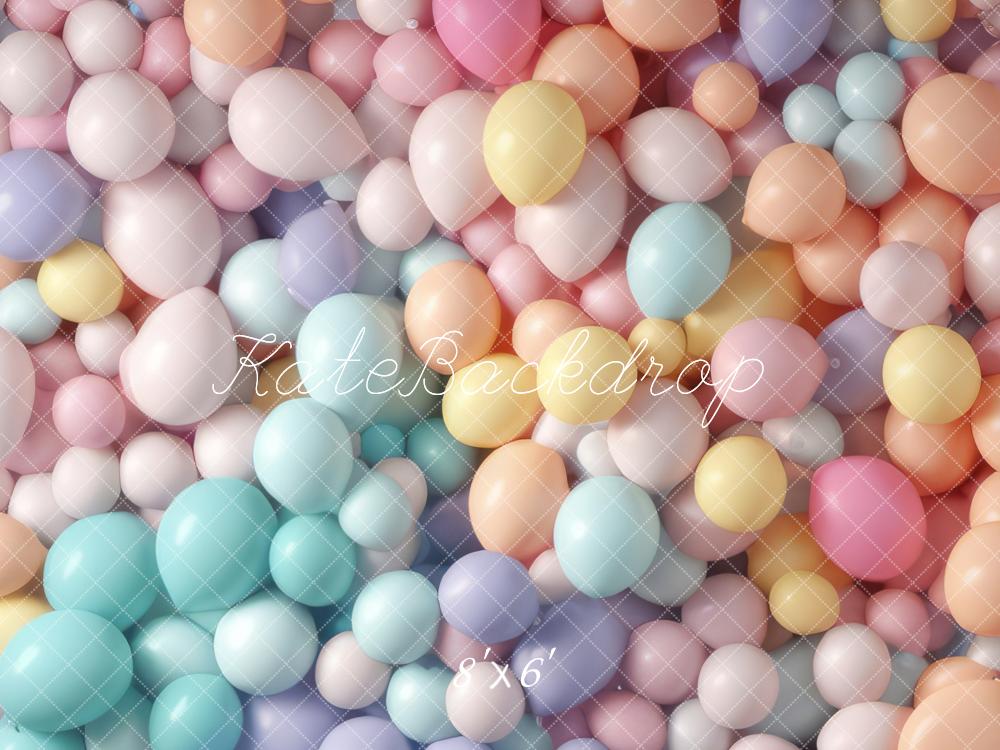 Kate Helle Pastell Regenbogen Ballon Wand Geburtstagshintergrund von Mandy Ringe Fotograf - Kate Backdrop.de