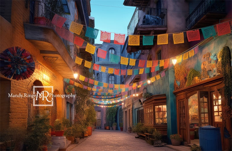 Kate Cinco De Mayo Fiesta dekoriert Straßenhintergrund von Mandy Ringe Fotograf - Kate Backdrop.de