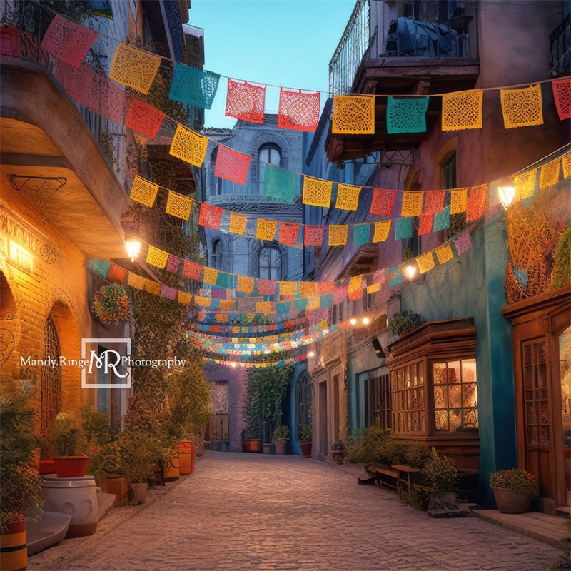 Kate Cinco De Mayo Fiesta dekoriert Straßenhintergrund von Mandy Ringe Fotograf - Kate Backdrop.de