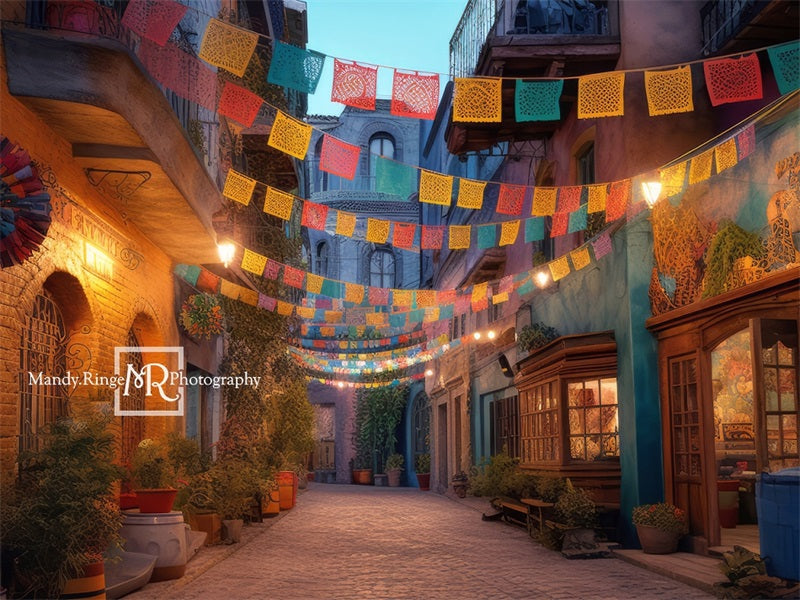 Kate Cinco De Mayo Fiesta dekoriert Straßenhintergrund von Mandy Ringe Fotograf - Kate Backdrop.de