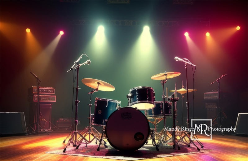 Kate Bunte Rockbühne Drum Set Hintergrund von Mandy Ringe Fotograf - Kate Backdrop.de