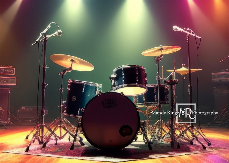 Kate Bunte Rockbühne Drum Set Hintergrund von Mandy Ringe Fotograf - Kate Backdrop.de