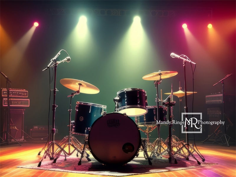 Kate Bunte Rockbühne Drum Set Hintergrund von Mandy Ringe Fotograf - Kate Backdrop.de