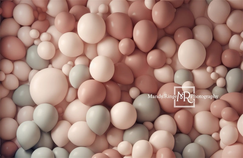 Kate Dusty Rose Sage Creme Ballon Wand Geburtstag Hintergrund von Mandy Ringe Fotograf - Kate Backdrop.de