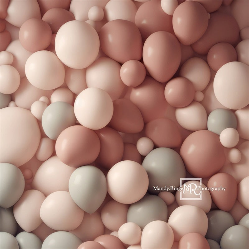 Kate Dusty Rose Sage Creme Ballon Wand Geburtstag Hintergrund von Mandy Ringe Fotograf - Kate Backdrop.de