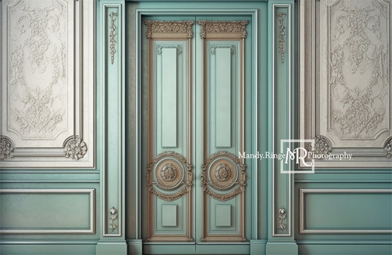 Kate Aufwendige Vintage Teal Wand Hintergrund von Mandy Ringe Fotograf - Kate Backdrop.de