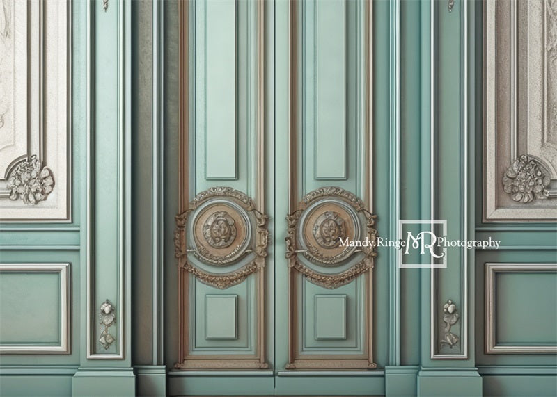 Kate Aufwendige Vintage Teal Wand Hintergrund von Mandy Ringe Fotograf - Kate Backdrop.de