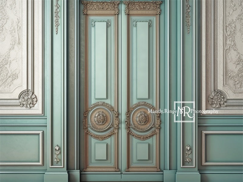 Kate Aufwendige Vintage Teal Wand Hintergrund von Mandy Ringe Fotograf - Kate Backdrop.de