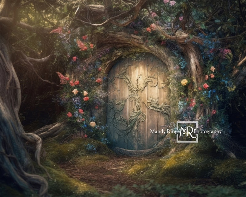 Kate Verzauberte Fairy Tree House mit Blumen Hintergrund von Mandy Ringe Fotograf - Kate Backdrop.de