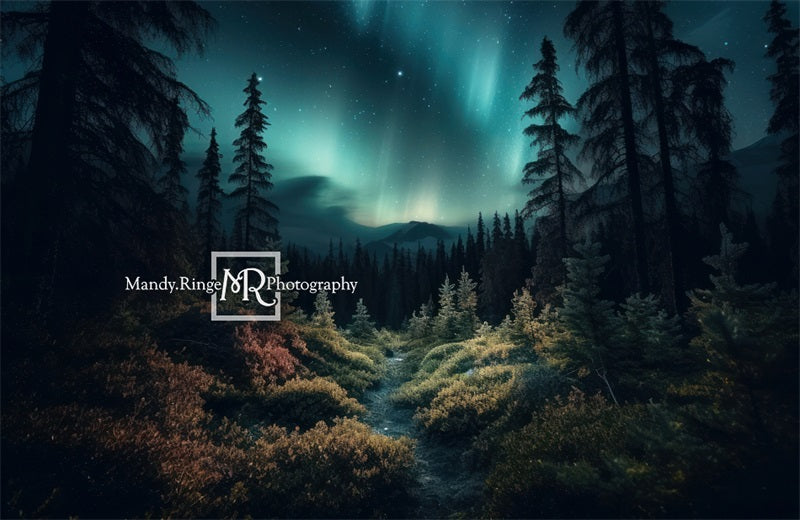 Kate Wald mit Northern Lights Hintergrund von Mandy Ringe Fotograf