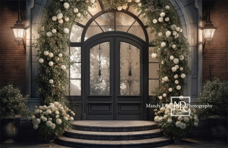 Kate Haustür mit Hortensie Blume in der Nacht Hintergrund von Mandy Ringe Fotograf