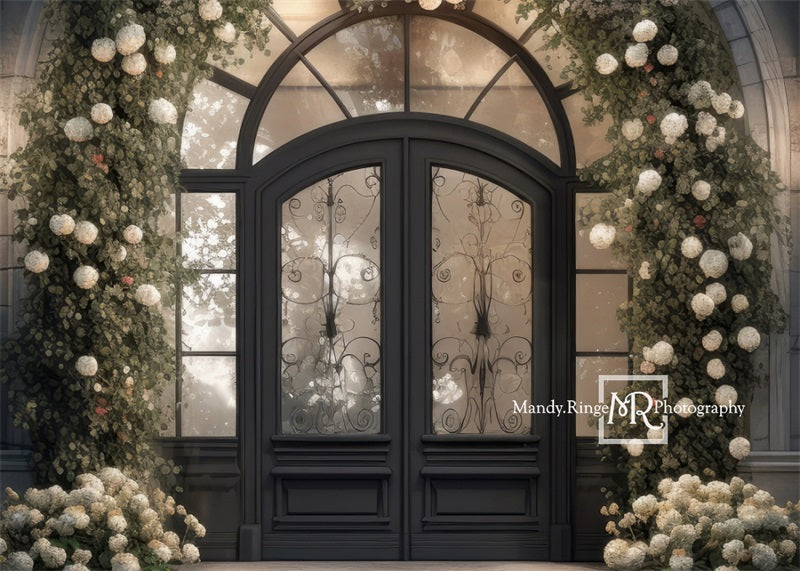 Kate Haustür mit Hortensie Blume in der Nacht Hintergrund von Mandy Ringe Fotograf