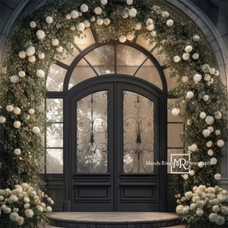 Kate Haustür mit Hortensie Blume in der Nacht Hintergrund von Mandy Ringe Fotograf
