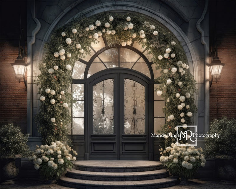 Kate Haustür mit Hortensie Blume in der Nacht Hintergrund von Mandy Ringe Fotograf