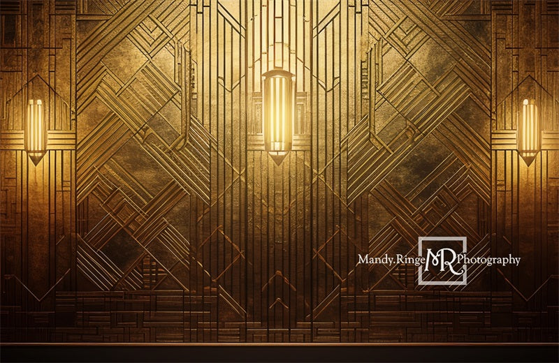 Kate Goldene Art Deco Wand Hintergrund von Mandy Ringe Fotograf - Kate Backdrop.de