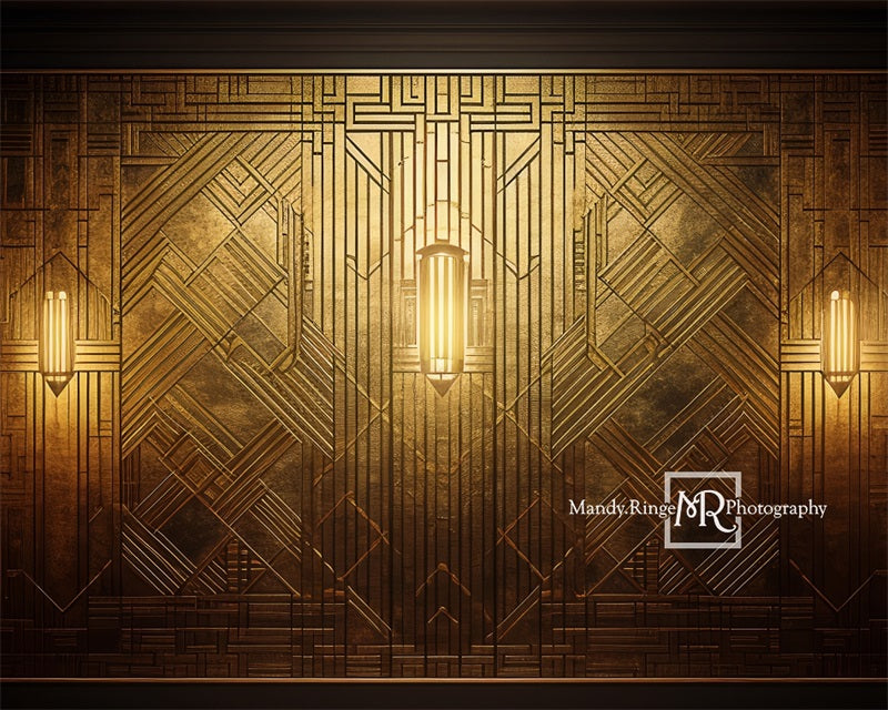 Kate Goldene Art Deco Wand Hintergrund von Mandy Ringe Fotograf - Kate Backdrop.de