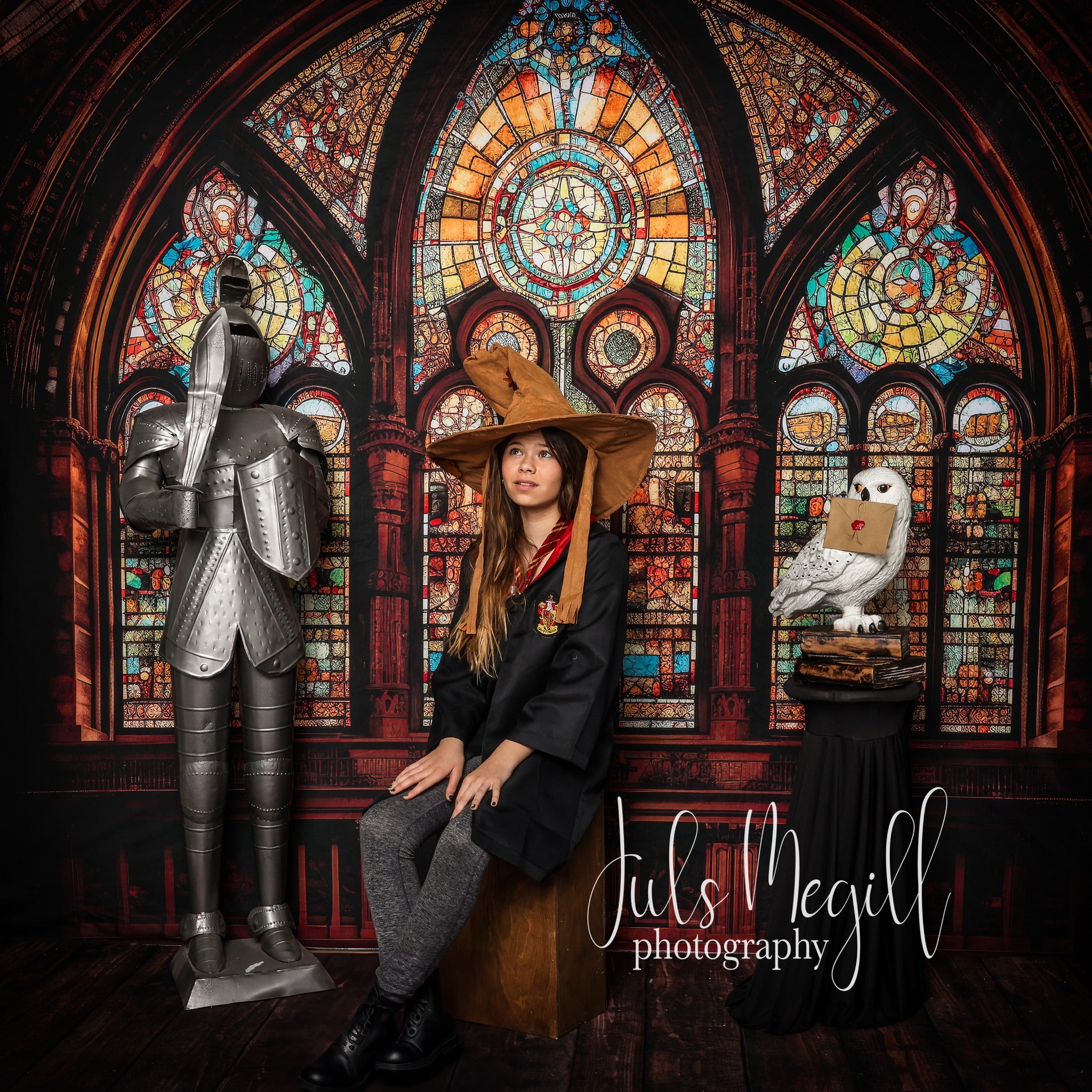 Kate Gotische gewölbte Glasmalerei Fenster Hintergrund von Mandy Ringe Fotograf - Kate Backdrop.de