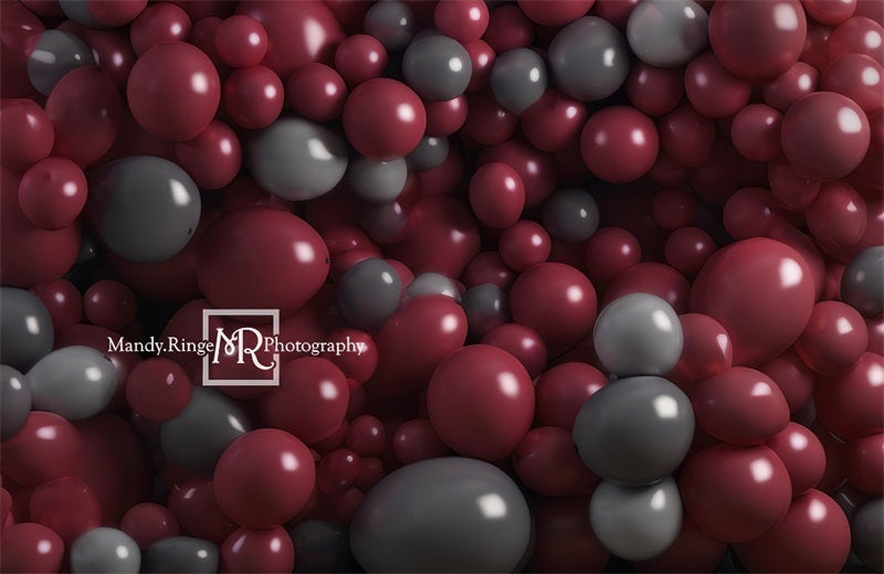 Kate Kastanienbraun und grau Ballon Wand Geburtstag Hintergrund von Mandy Ringe Fotograf - Kate Backdrop.de