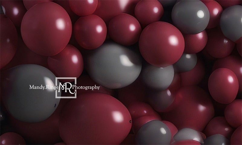 Kate Kastanienbraun und grau Ballon Wand Geburtstag Hintergrund von Mandy Ringe Fotograf - Kate Backdrop.de