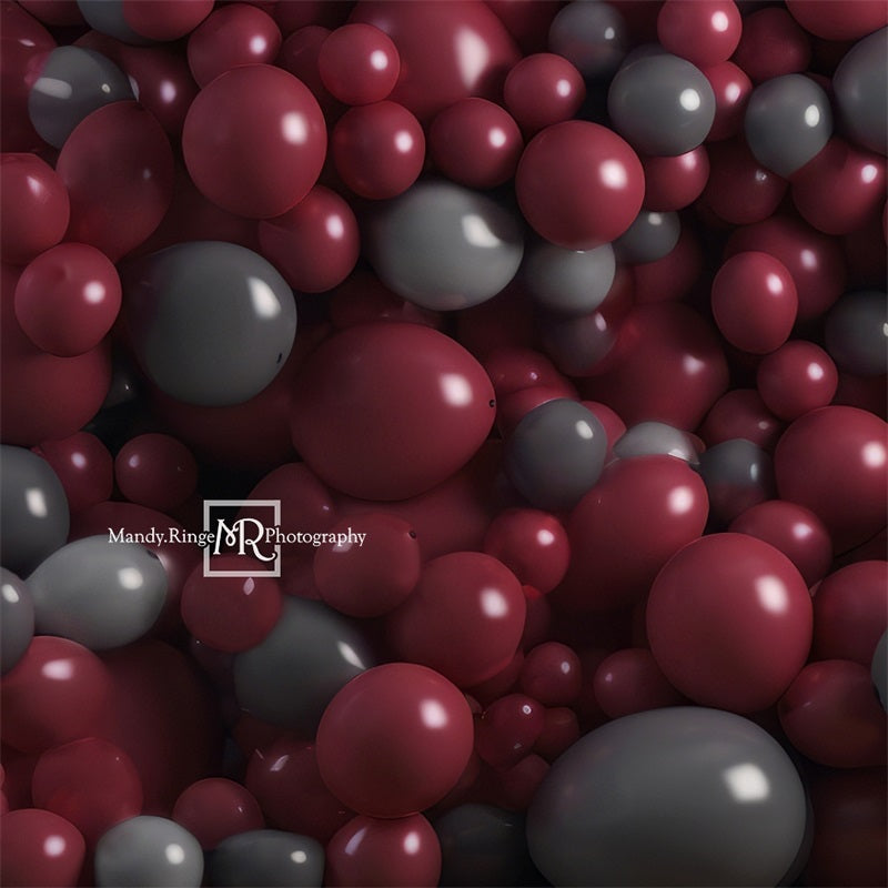 Kate Kastanienbraun und grau Ballon Wand Geburtstag Hintergrund von Mandy Ringe Fotograf - Kate Backdrop.de