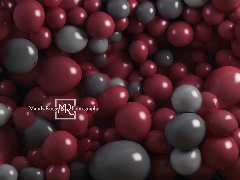 Kate Kastanienbraun und grau Ballon Wand Geburtstag Hintergrund von Mandy Ringe Fotograf - Kate Backdrop.de