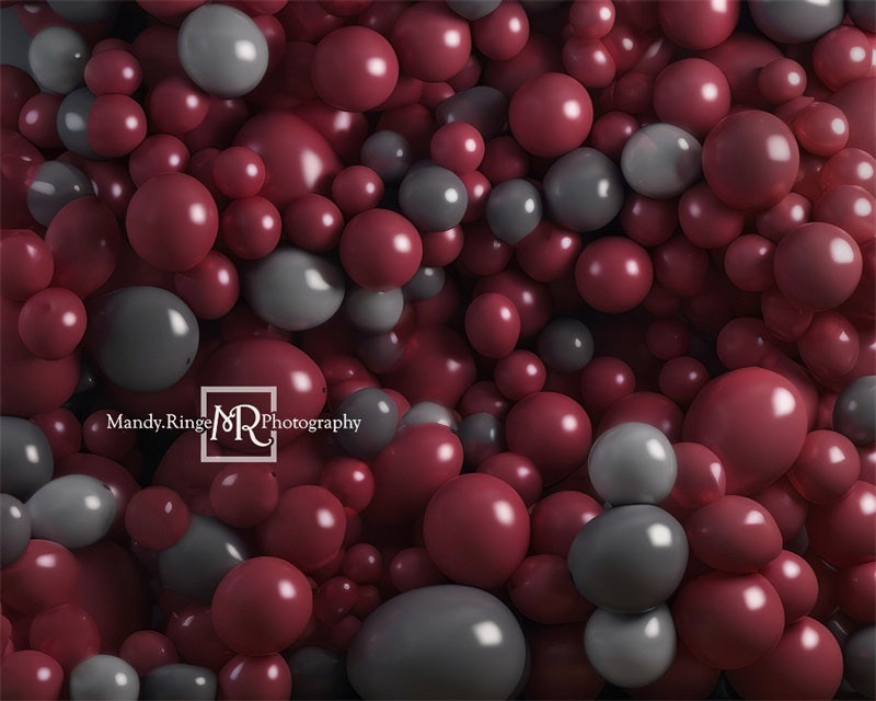 Kate Kastanienbraun und grau Ballon Wand Geburtstag Hintergrund von Mandy Ringe Fotograf - Kate Backdrop.de