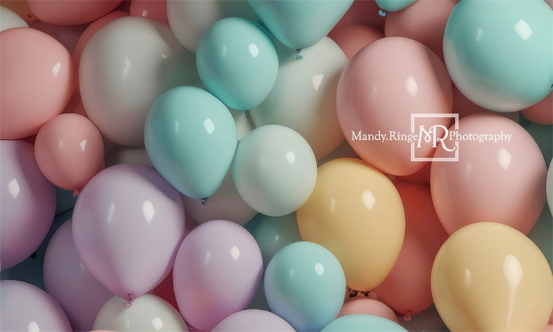 Kate Pastell Regenbogen Ballon Wand Hintergrund von Mandy Ringe Fotograf - Kate Backdrop.de