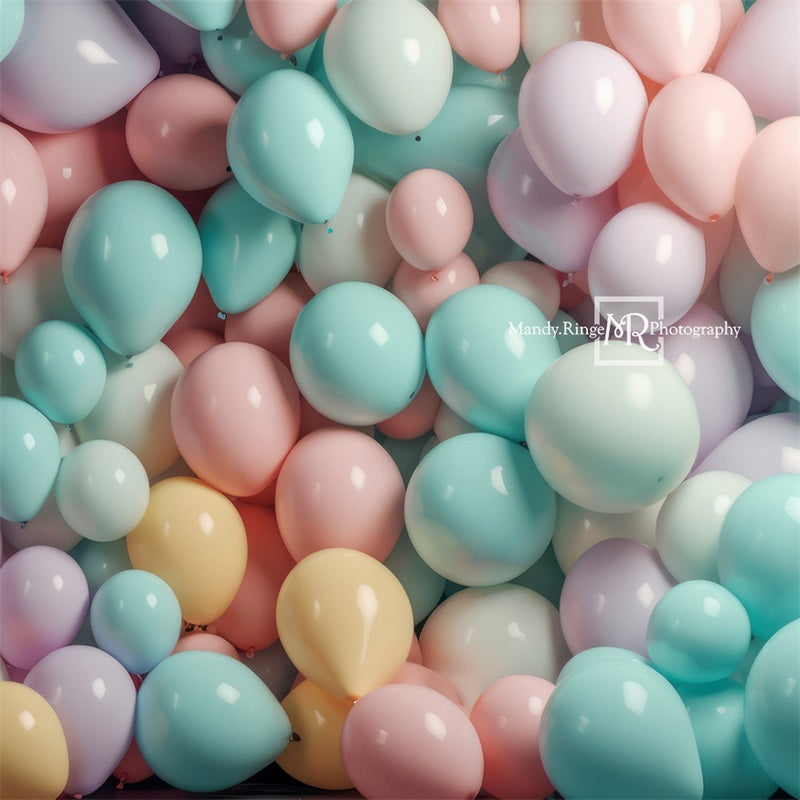 Kate Pastell Regenbogen Ballon Wand Hintergrund von Mandy Ringe Fotograf - Kate Backdrop.de