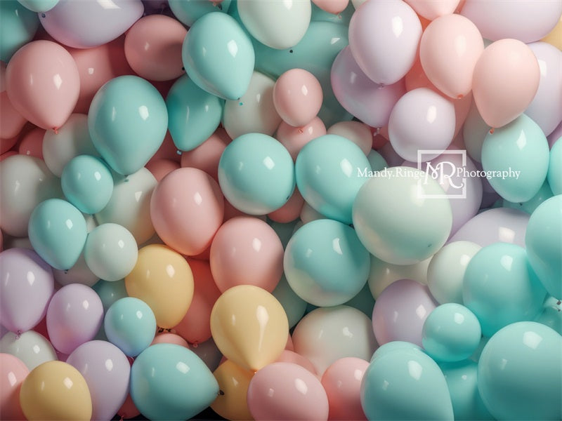 Kate Pastell Regenbogen Ballon Wand Hintergrund von Mandy Ringe Fotograf - Kate Backdrop.de