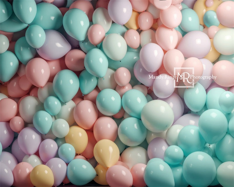 Kate Pastell Regenbogen Ballon Wand Hintergrund von Mandy Ringe Fotograf - Kate Backdrop.de