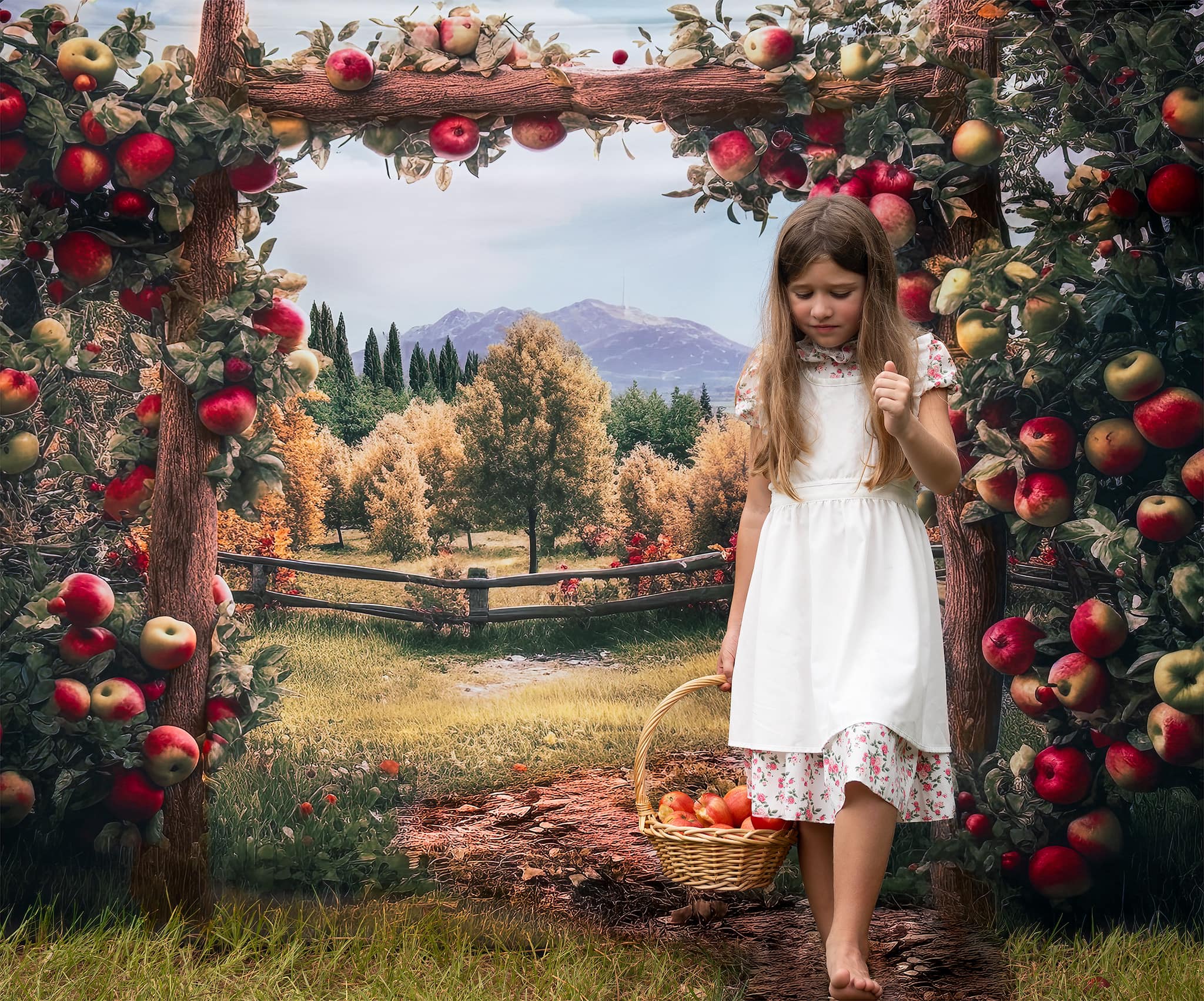 Kate Apple Arch Manor Hintergrund von Angela Marie Photography - Kate Backdrop.de