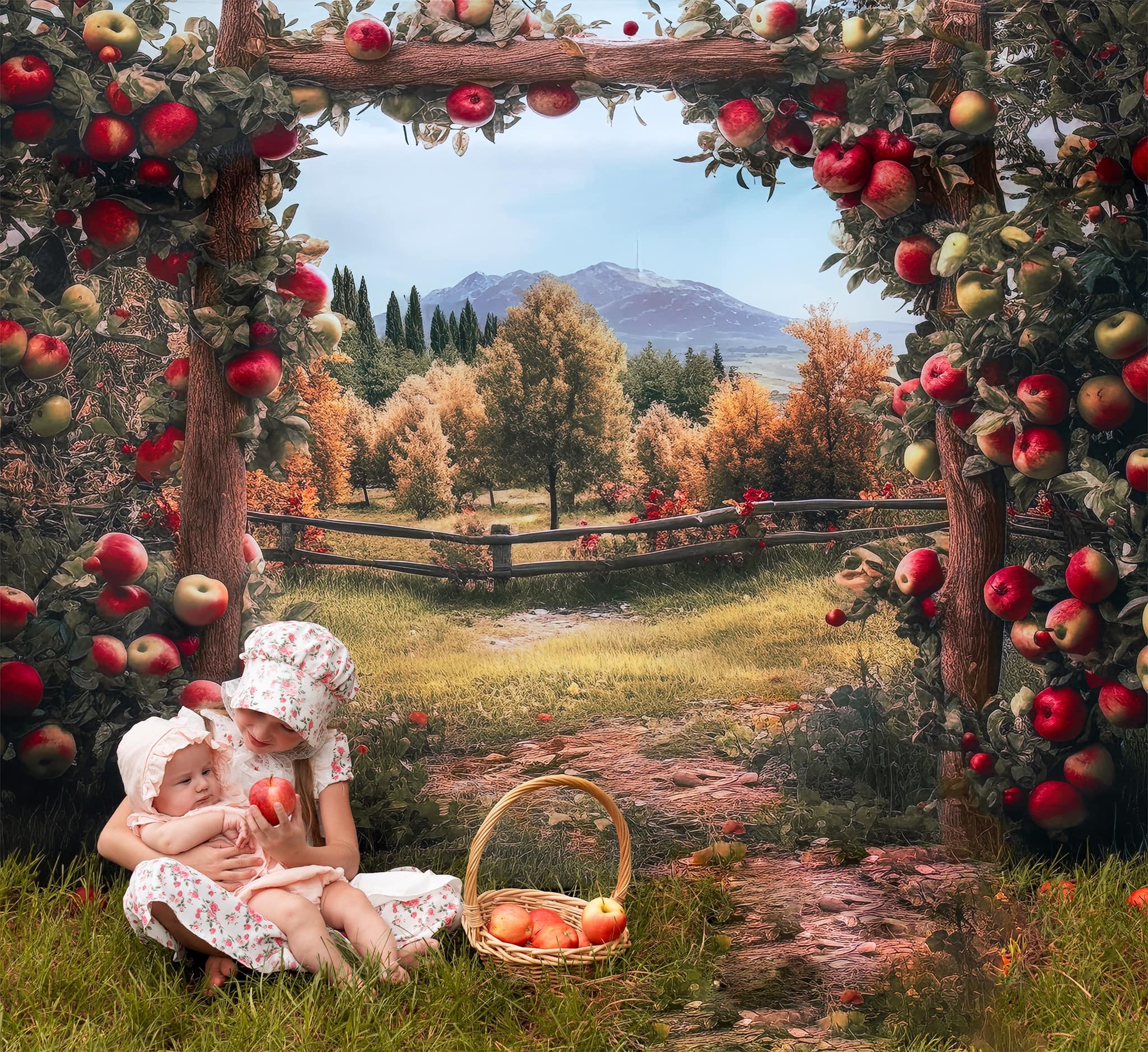 Kate Apple Arch Manor Hintergrund von Angela Marie Photography - Kate Backdrop.de