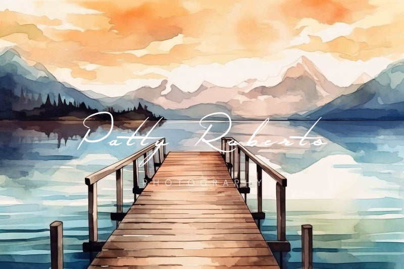 Kate Sommer malte einen Pier auf See-Hintergrund von Patty Roberts - Kate Backdrop.de